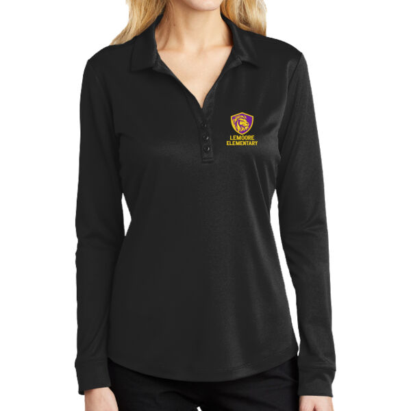 Lemoore Elementary  - Ladies Silk Touch Long Sleeve Polo Thumbnail